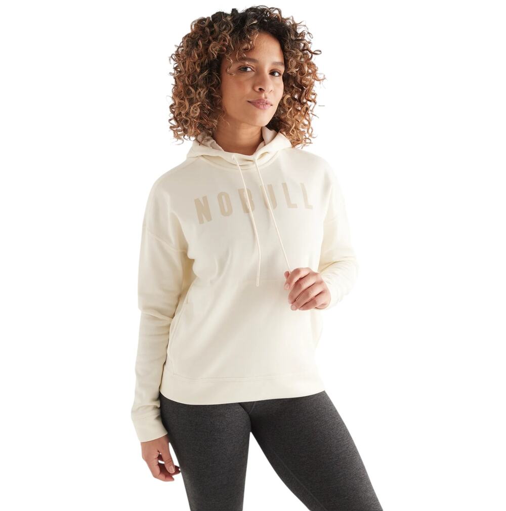 NoBull Ivory Training Spell Out Pullover Hooded Sweatshirt